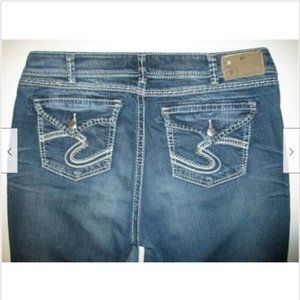 Silver Suki 17" Flap Boot Cut Jeans Tag Size 16 x 33